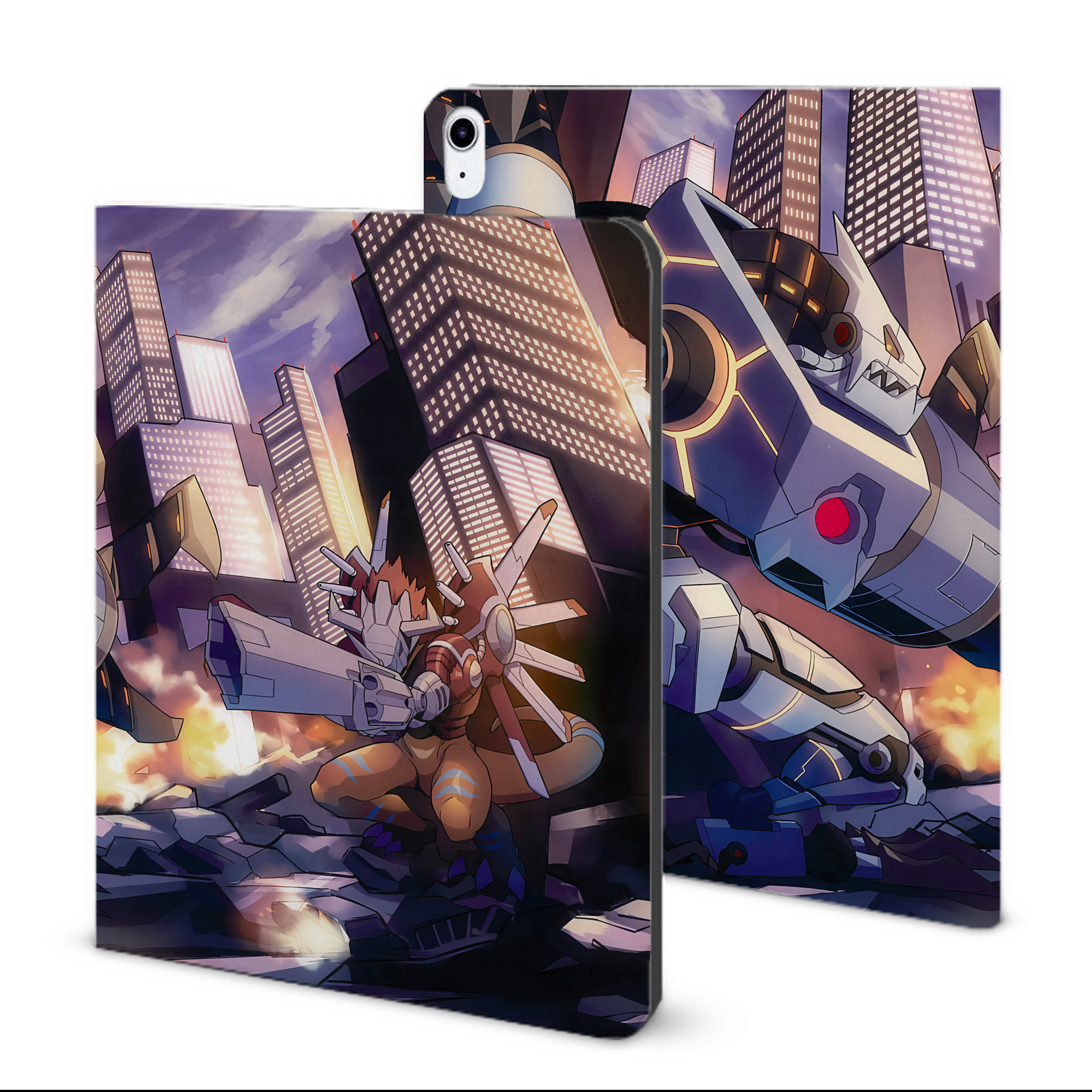 （画像用） Digimon デジタルモンスター/デジモン IPad ケース ブック型 PUレザー TPU 耐衝撃 軽量 薄型 ペン収納なし 全面保護 IPad 各モデル対応